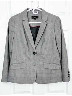 Talbots Classic Gray Checkered Blazer - Petite